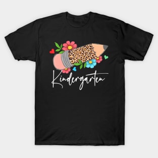 Kindergarten Teacher Leopard Pencil  school Teacher T-Shirt